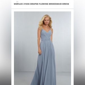 Morilee 21556 Draped Flowing Bridesmaid Dress Navy